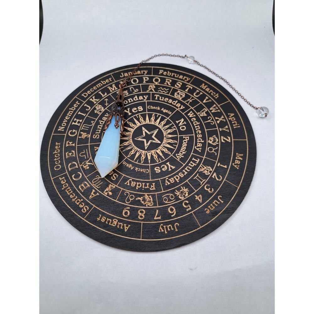 Opalite Pendulum with Wooden Dowsing Board